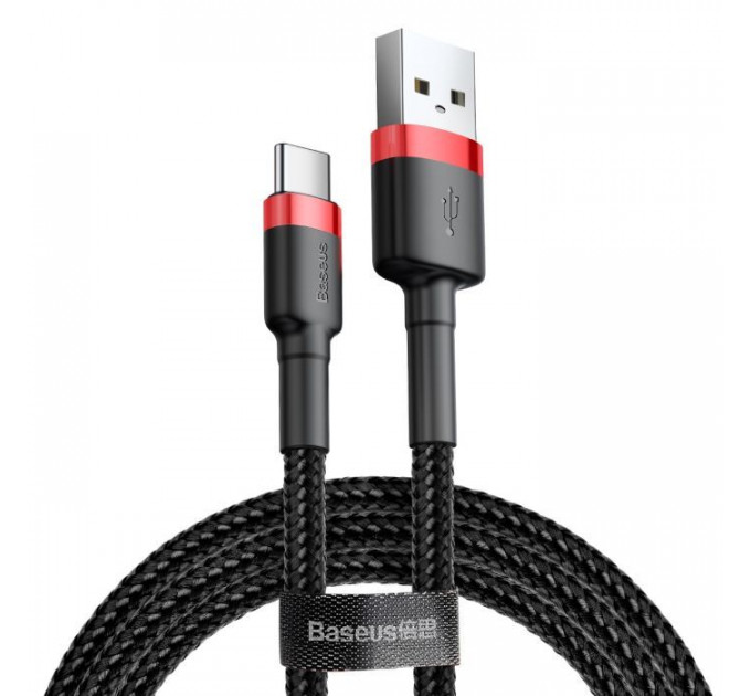 Дата кабель USB 2.0 AM to USB-C 1.0m Cafule 3A red+black Baseus (CATKLF-B91) Дата кабель USB 2.0 AM to USB-C 1.0m Cafule 3A red+black Baseus (CATKLF-B91)