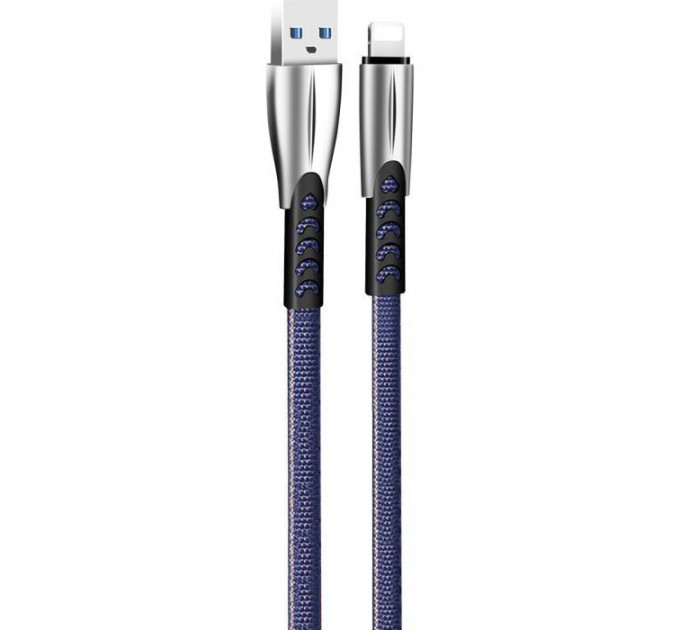 Дата кабель USB 2.0 AM to Lightning 1.0m zinc alloy blue ColorWay (CW-CBUL010-BL)