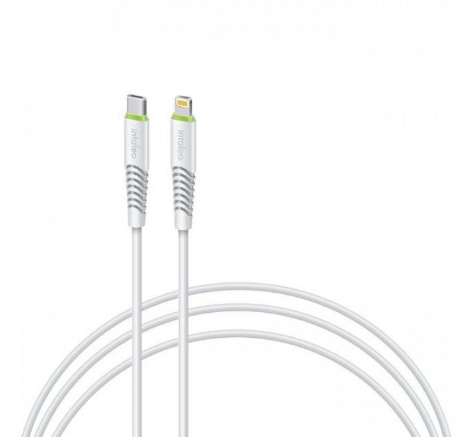 Дата кабель USB-C to Lightning 1.2m 18W white Intaleo (1283126504099)