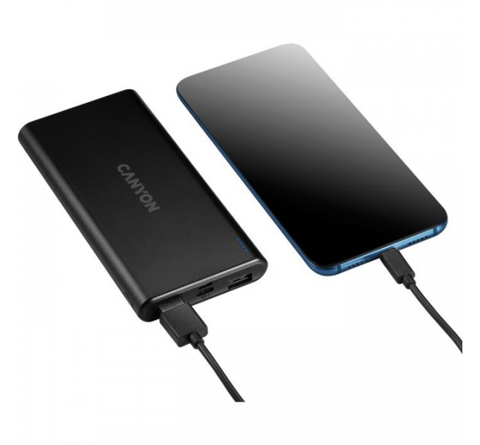 Батарея універсальна Canyon PB-106 10000mAh Input 5V\/2A, Output 5V\/2.1A(Max) (CNE-CPB1006B)