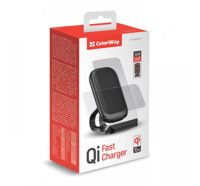 Зарядний пристрій ColorWay Wireless Stand 15W Black (CW-CHW31Q-BK)