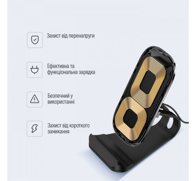 Зарядний пристрій ColorWay Wireless Stand 15W Black (CW-CHW31Q-BK)
