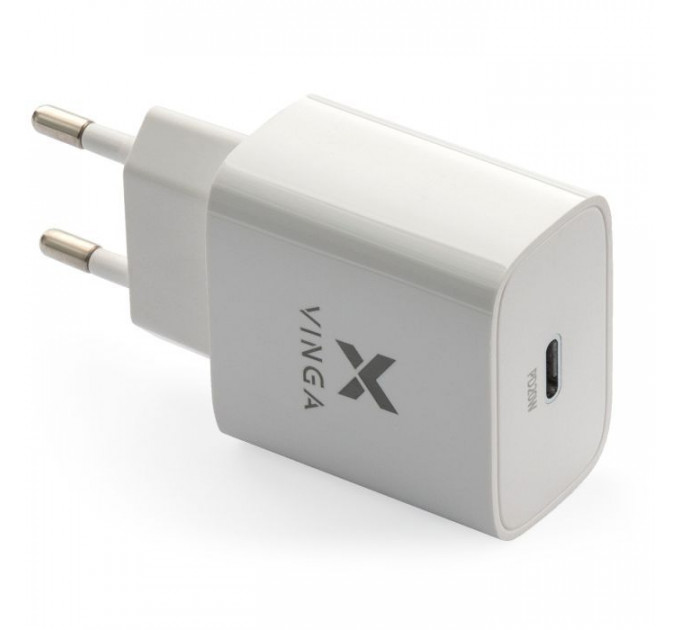 Зарядное устройство для Vinga PD Type-C 20W Charger white (VWCPDC)