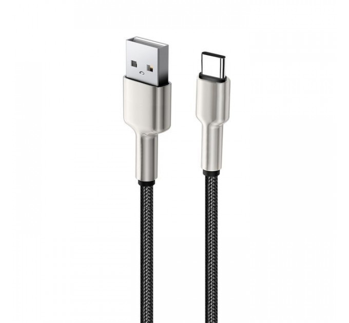 Дата кабель USB 2.0 AM to Lightning 1.0m head metal black ColorWay (CW-CBUL046-BK)