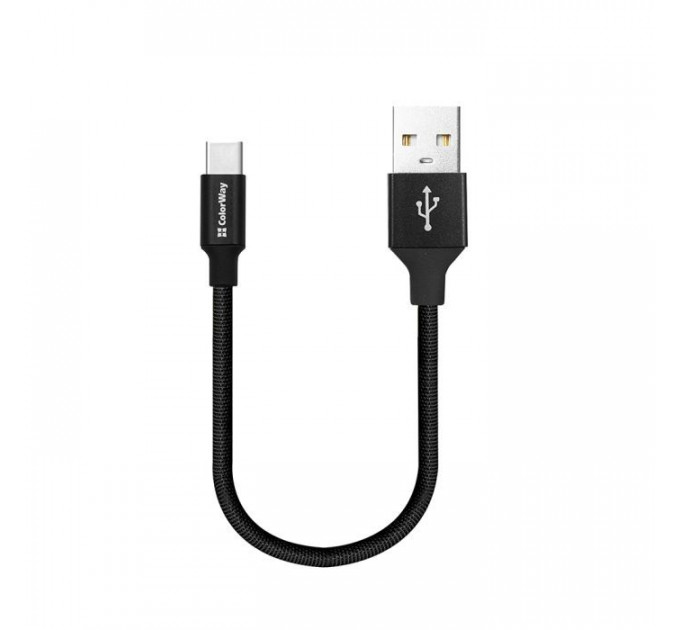 Дата кабеля USB 2.0 AM to USB-C 0.25m black ColorWay (CW-CBUC048-BK)