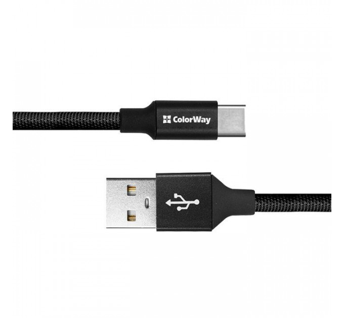 Дата кабеля USB 2.0 AM to USB-C 0.25m black ColorWay (CW-CBUC048-BK)