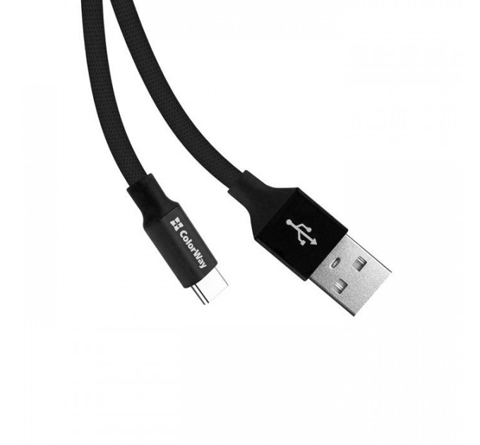 Дата кабеля USB 2.0 AM to USB-C 0.25m black ColorWay (CW-CBUC048-BK)