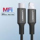 Дата кабель USB-C to Lightning 1.0m US1713A Nickel Plating ABS Shell Black Ugreen (60751)
