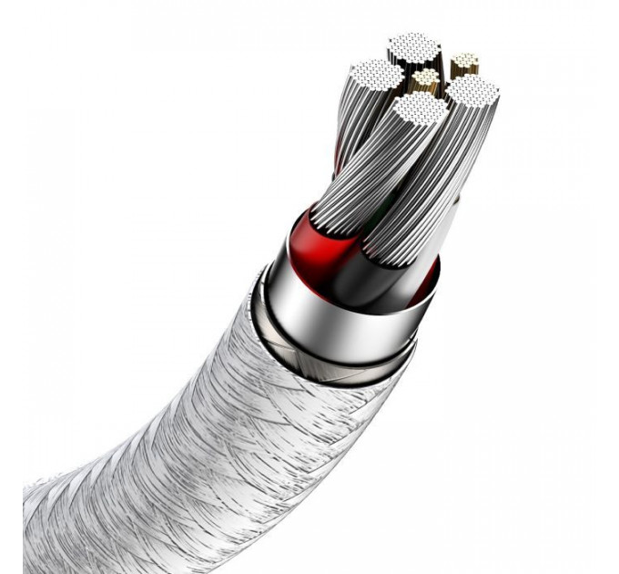 Дата кабель USB 3.1 AM to USB-C 2.0m 6.0A 66W Cafule Series Metal White Baseus (CAKF000202)