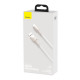 Дата кабель USB 3.1 AM to USB-C 2.0m 6.0A 66W Cafule Series Metal White Baseus (CAKF000202)