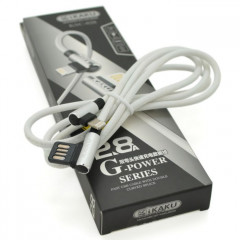 Дата кабель USB 2.0 AM to Lightning 1.0m 2.4A Silver iKAKU (KSC-028-S-L)