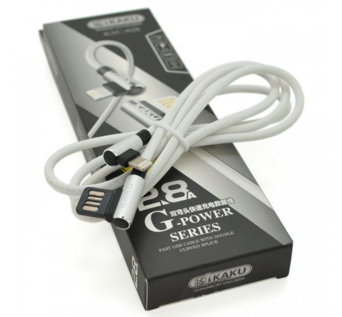 Дата кабель USB 2.0 AM to Lightning 1.0m 2.4A Silver iKAKU (KSC-028-S-L)
