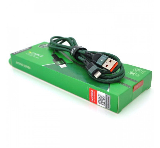 Дата кабель USB 2.0 AM to Lightning 1.2m KSC-458 JINTENG Green iKAKU (KSC-458-G-L)