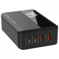 Зарядний пристрій ColorWay Power Delivery GaN (2USB-A + 2USB TYPE-C) (100W) black (CW-CHS041PD-BK)