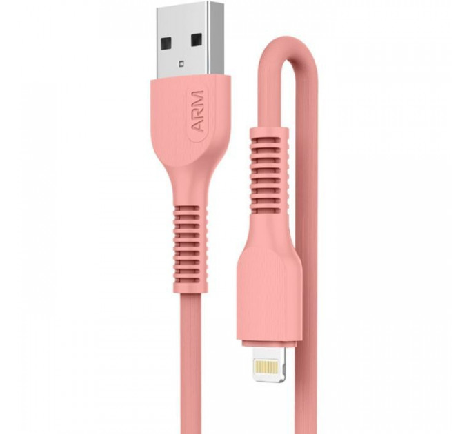 Дата кабель USB 2.0 AM to Lightning 1.0m AR88 2.4A peach Armorstandart (ARM65286)