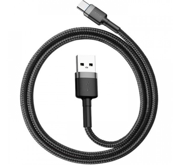 Дата кабеля USB 2.0 AM to USB-C 2.0m 2A Gray-Black Baseus (CATKLF-CG1)