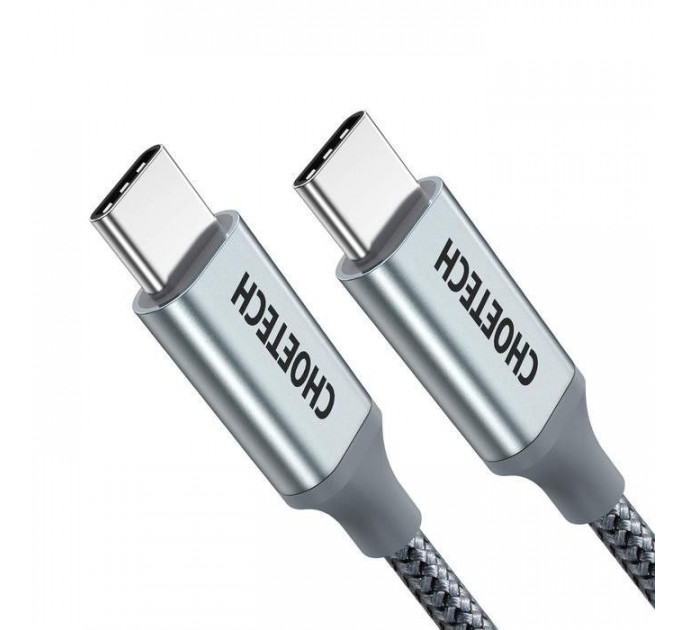 Дата кабеля USB-C to USB-C 1.8m USB 2.0 100W Choetech (XCC-1002-GY) Дата кабеля USB-C to USB-C 1.8m USB 2.0 100W Choetech (XCC-1002-GY)