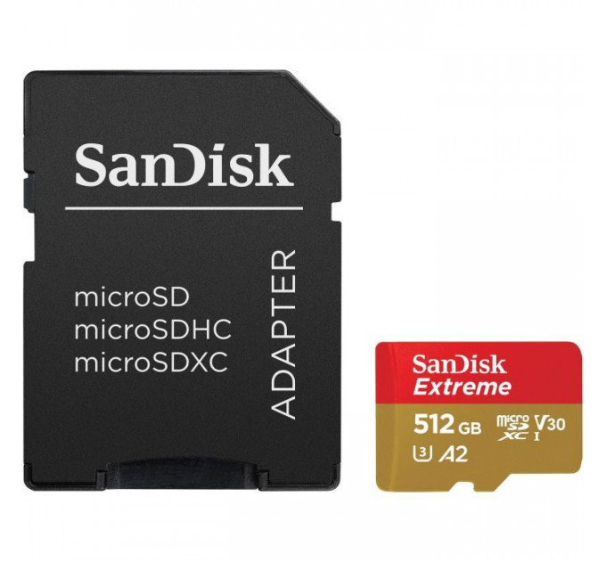 Карта пам/'яті SanDisk 512GB microSD class 10 UHS-I U3 V30 Extreme (SDSQXAV-512G-GN6MA) Карта пам/'яті SanDisk 512GB microSD class 10 UHS-I U3 V30 Extreme (SDSQXAV-512G-GN6MA)