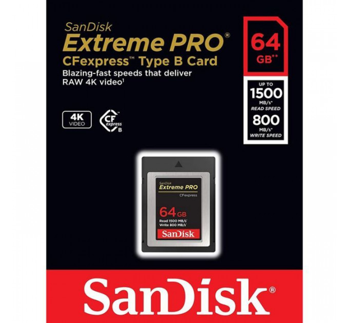 Карта памяти SanDisk 64GB CFexpress Extreme Pro (SDCFSP-256G-G46D)