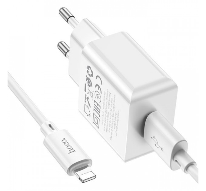 Зарядний пристрій HOCO C106A charger set(iP) White (6931474783899)