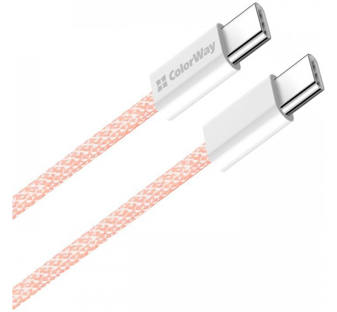 Дата кабеля USB-C to USB-C 1.0m 60W 3.0А pink ColorWay (CW-CBPDCC061-P)