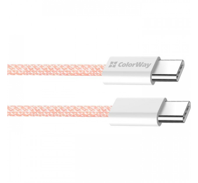 Дата кабеля USB-C to USB-C 1.0m 60W 3.0А pink ColorWay (CW-CBPDCC061-P)