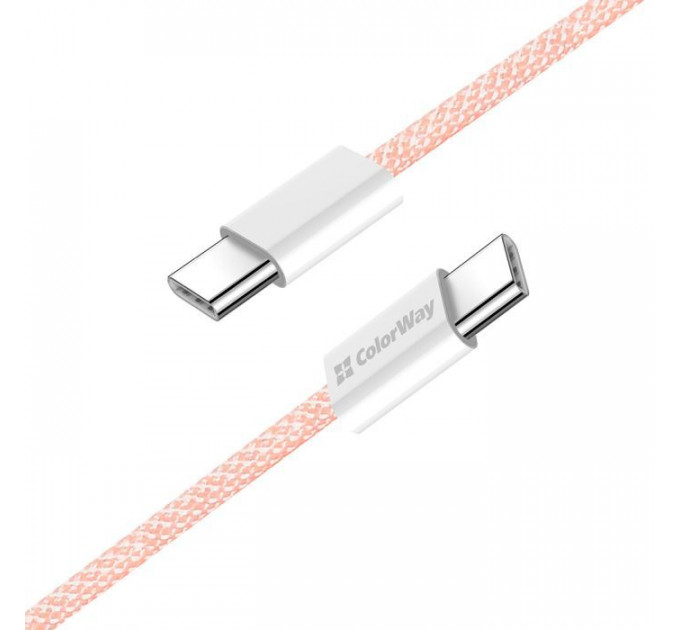 Дата кабеля USB-C to USB-C 1.0m 60W 3.0А pink ColorWay (CW-CBPDCC061-P)