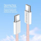 Дата кабеля USB-C to USB-C 1.0m 60W 3.0А pink ColorWay (CW-CBPDCC061-P)