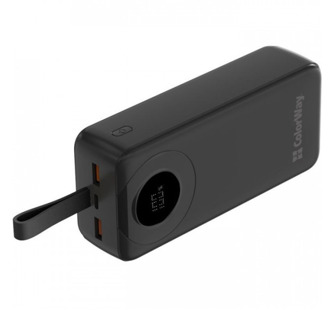 Батарея універсальна ColorWay 30 000 mAh EnergyPlus PD\/18W, QC3.0\/22.5W, Black (CW-PB300LPB4BK-PDD)