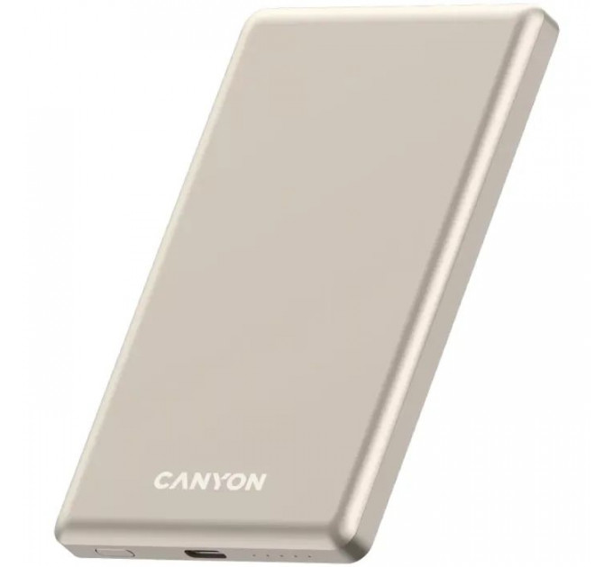 Батарея универсальная Canyon 5000mAh OnPower 505 slim Magsafe PD/20W Beige (CNS-CPB505BE)