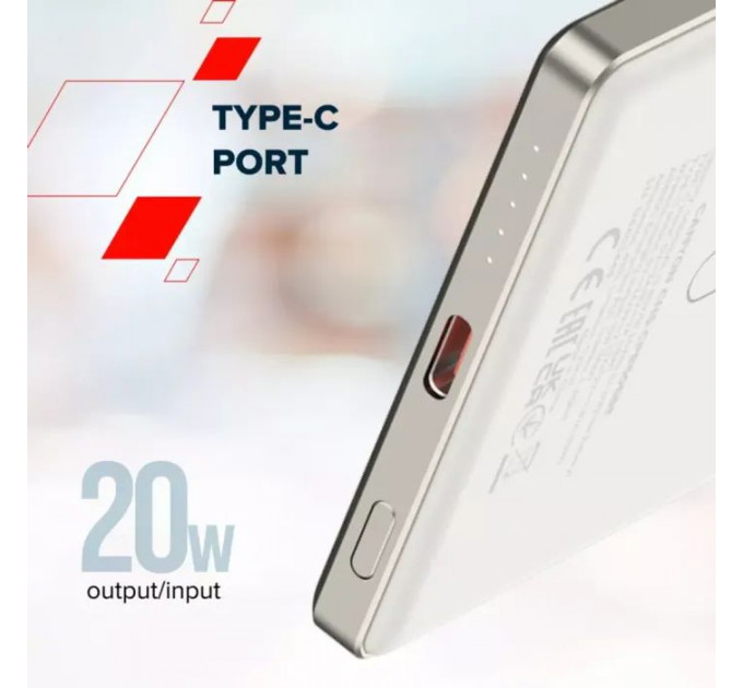 Батарея универсальная Canyon 5000mAh OnPower 505 slim Magsafe PD/20W Beige (CNS-CPB505BE)