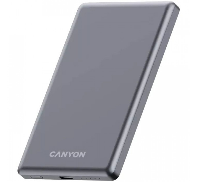 Батарея универсальная Canyon 5000mAh OnPower 505 slim Magsafe PD/20W Dark Grey (CNS-CPB505DG)