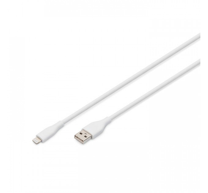 Дата кабель USB 2.0 AM to Lightning 2.0m 12W white Digitus (AK-600108-020-W)