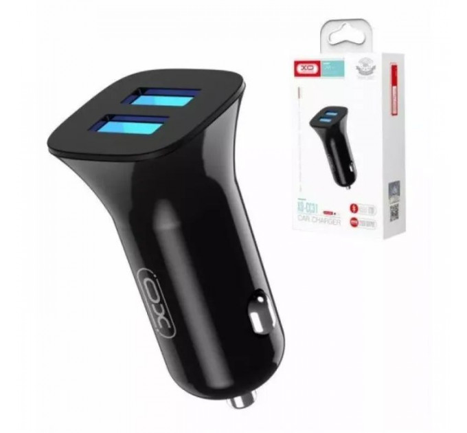 Зарядний пристрій XO CC31 2.4A\/2 USB Black (XO-СC31-BK)