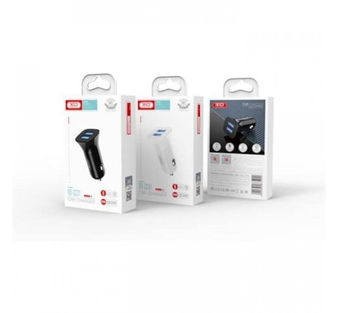 Зарядний пристрій XO CC31 2.4A\/2 USB Black (XO-СC31-BK)