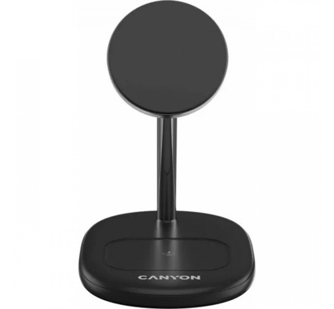 Зарядное устройство Canyon Wireless Charger WCS-205 15W Qi2 2in1 Black (CNS-WCS205B)
