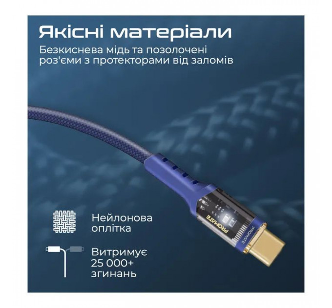 Дата кабель USB-C to USB-C 1.2m Promate (lucidline-cc120.navy)