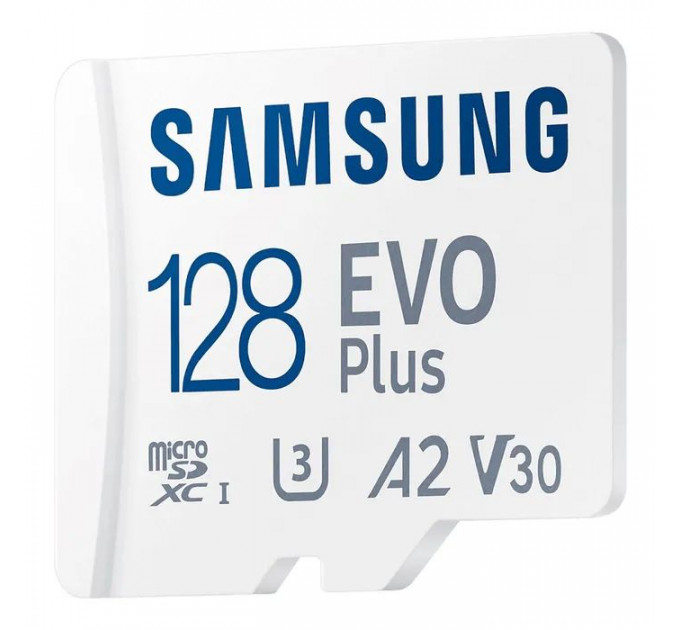 Карта памяти Samsung 128 GB microSDXC Class 10 UHS-I U3 V30 A2 EVO Plus+SD Adapte (MC128SA\/EU)