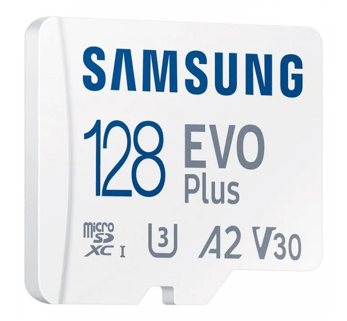 Карта памяти Samsung 128 GB microSDXC Class 10 UHS-I U3 V30 A2 EVO Plus+SD Adapte (MC128SA\/EU)