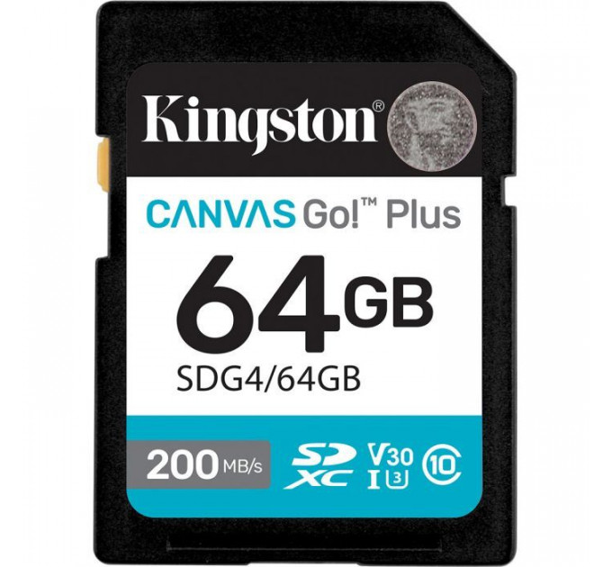 Карта пам/'яті Kingston 64GB SDXC сlass 10 UHS-I U3 V30 Canvas Go Plus G4 (SDG4\/64GB) Карта пам/'яті Kingston 64GB SDXC сlass 10 UHS-I U3 V30 Canvas Go Plus G4 (SDG4\/64GB)