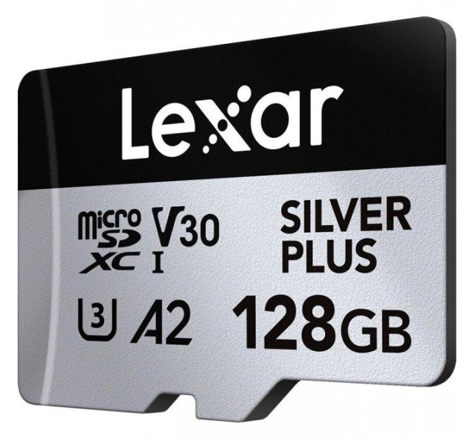 Карта пам/'яті Lexar 128GB microSDXC class 10 UHS-I U3 V30 A2 Professional Silver (LMSSIPL128G-BNANG)