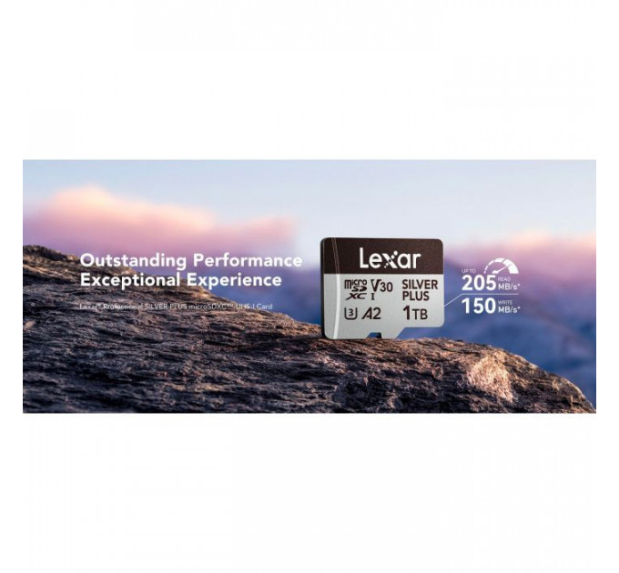 Карта пам/'яті Lexar 128GB microSDXC class 10 UHS-I U3 V30 A2 Professional Silver (LMSSIPL128G-BNANG)