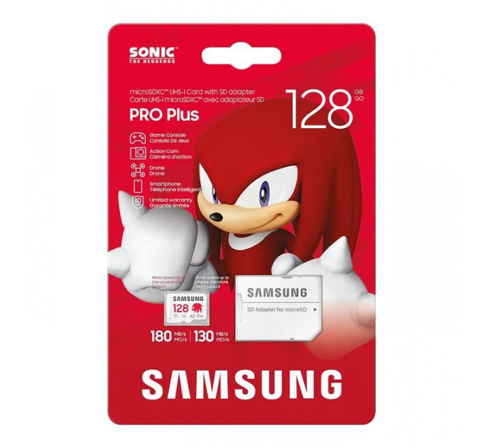 Карта пам/'яті Samsung 128GB microSDXC class 10 UHS-I U3 V30 Pro Plus Sonic (MB-MD128SA\/LC1)
