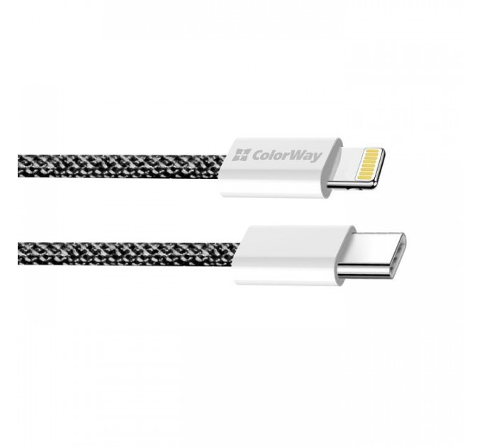 Дата кабель USB-C to Lightning 2.0m 27W PD FC black ColorWay (CW-CBPDCL068-BK)