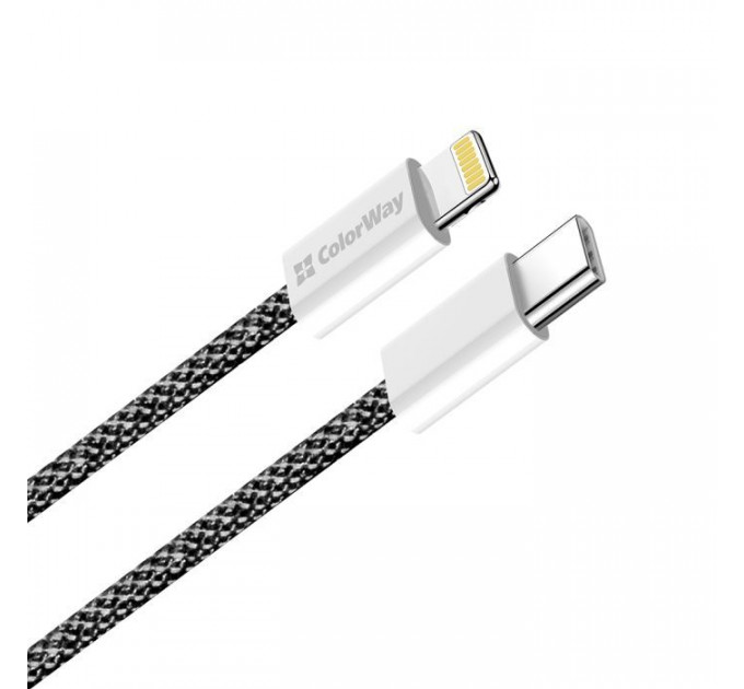 Дата кабель USB-C to Lightning 2.0m 27W PD FC black ColorWay (CW-CBPDCL068-BK)