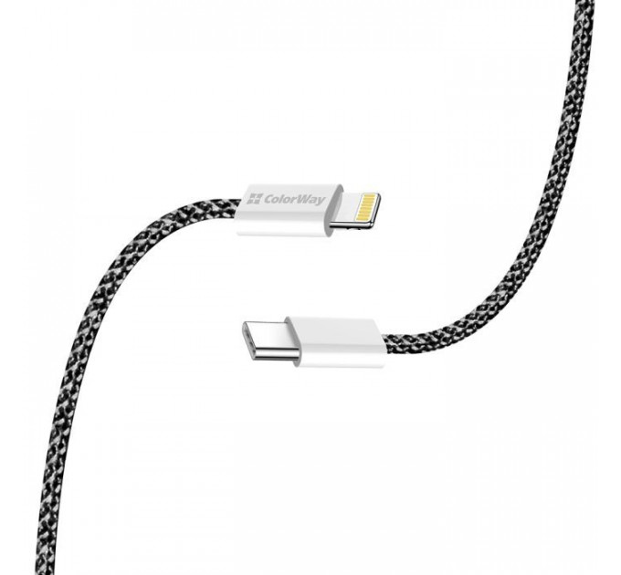 Дата кабель USB-C to Lightning 2.0m 27W PD FC black ColorWay (CW-CBPDCL068-BK)
