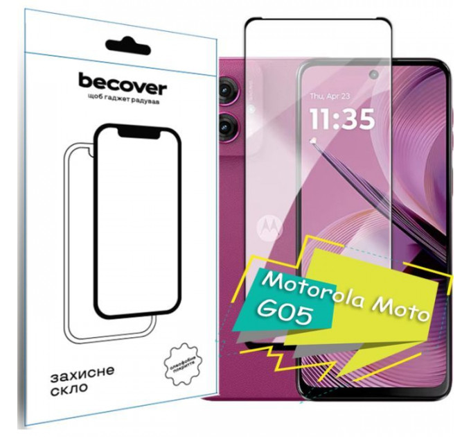 Скло захисне BeCover Motorola Moto G05 Black (713413) Скло захисне BeCover Motorola Moto G05 Black (713413)