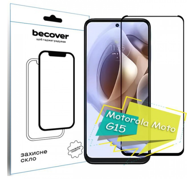 Скло захисне BeCover Motorola Moto G15 Black (713414) Скло захисне BeCover Motorola Moto G15 Black (713414)