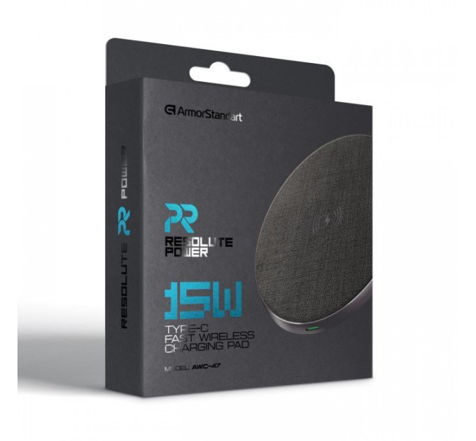 Зарядний пристрій Armorstandart Wireless Charging Resolute Power AWC-47 Round 15W Black (ARM73179)