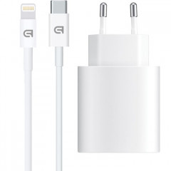 Зарядний пристрій Armorstandart AMHJ83 20W USB-C White + cable USB-C to Lightning (ARM77724)
